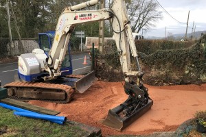 Travaux pour allée en sable compacté